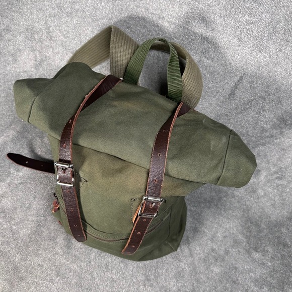 Duluth Pack Roll-Top Backpack Green Canvas Leather Trim Heavy Duty Made USA - Picture 6 of 16